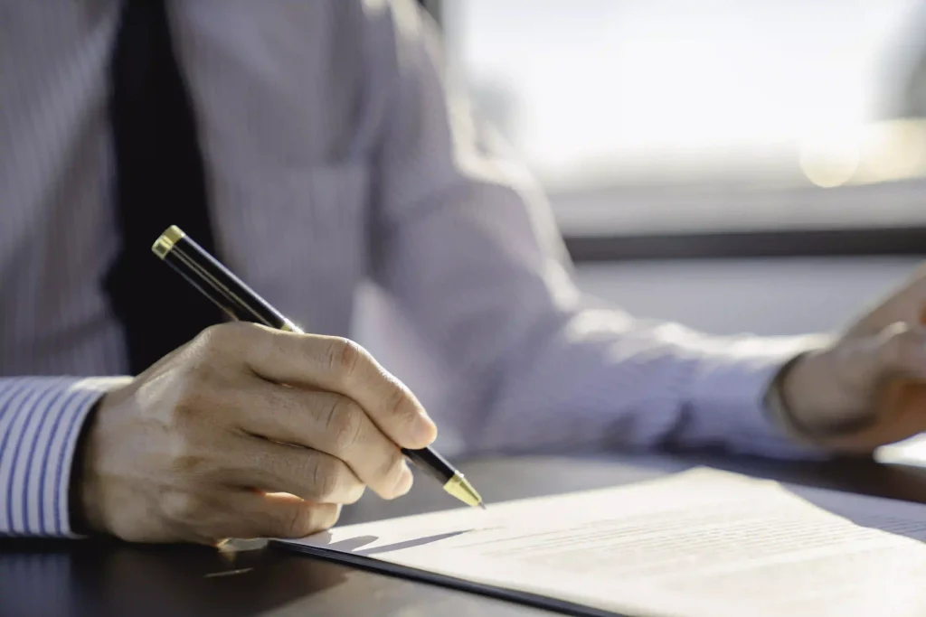 signing admission document
