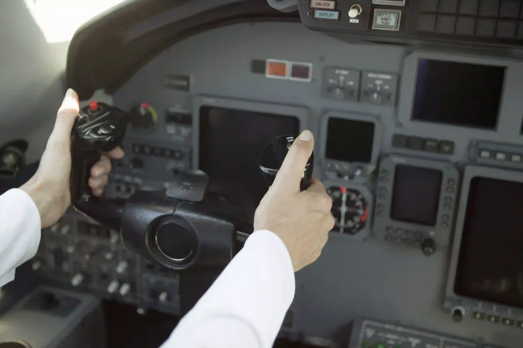 Pilot handling on cockpit